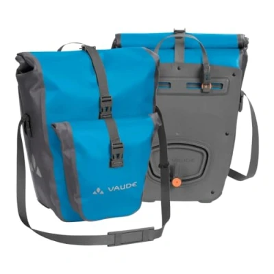 Image of VAUDE Aqua Back Plus bike pannier bag, 2 x rear rack bag waterproof, 51 liters total volume, cycling rear, easy mounting Made in Germany