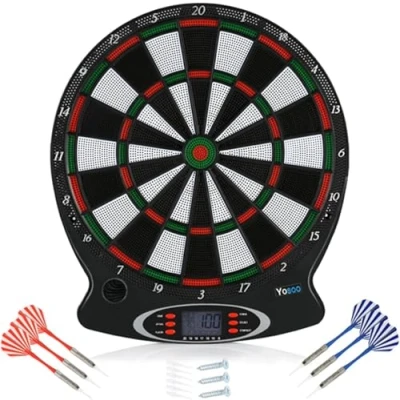 Image of 1pc Professional Electronic Hanging Dartboard, Target Board, LCD Scoring Indicator Dart Game With 6pcs Darts