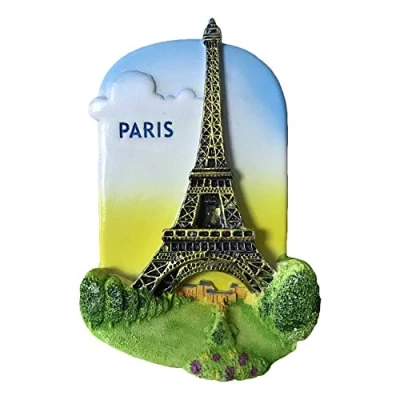 Image of Eiffel Tower Paris France 3D Refrigerator Magnet Travel Souvenirs,Resin Home Decoration Fridge Sticker