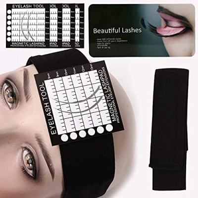 Image of Magnetic Headband, Eyelash Extended Transplant Tool Headscarf for Separators Eyelashes Makeup Tools Holder Pads Breathable Adjustable Wraps Hair