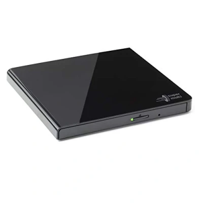 Image of Hitachi LG GP57 External DVD Drive, Slim Portable Player/Writer for Laptop/Desktop PC, USB 2.0, Windows and Mac OS Compatible, 8x Read/Write Speed Black