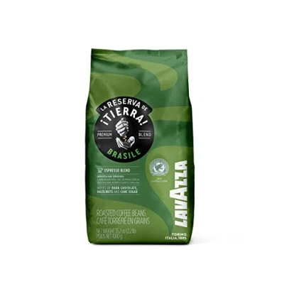 Image of Lavazza Tierra Brasile Authentic Italian Recipe Arabica Coffee, 1.00 kg, CD