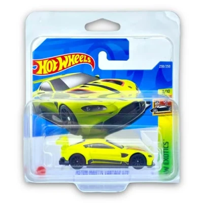 Image of Hot Wheels Aston Martin Vantage GTE (Lime Green) 9/10 HW Exotics 2022 238/250 (Short Card) COMES IN A KLAS CAR KEEPER PROTECTIVE COLLECTORS CASE HCT19
