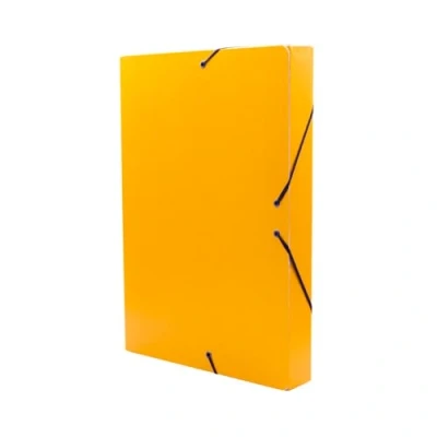 Image of Raylu Paper A4 Matte Project Folder with 3 cm Spine, Sturdy Cardboard and Elastic Closure for School or Office Projects, File Cabinet Size 34 x 24 (Yellow)