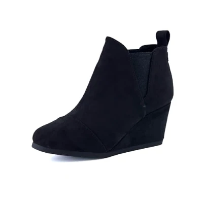 Image of Dunes Women&#039;s Zoey Wedge Bootie +Wide Width Available, Black, 7 UK