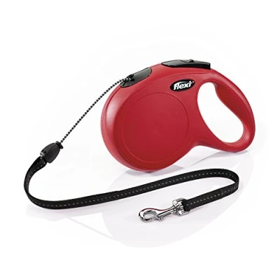 Image of FLEXI New Classic Retractable Dog Leash (Cord), 26 ft, Medium, Red