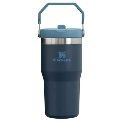 Image of STANLEY IceFlow Stainless Steel Tumbler Vacuum Insulated Water Bottle for Home, Office or Car Reusable Cup with Straw Leak Resistant Flip Cold 12 Hours Iced 2 Days, Navy, 20OZ