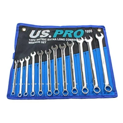 Image of US PRO 12pc Extra Long Metric Combination Spanner Wrench Set 8 19mm 1995