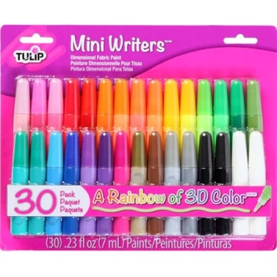 Image of I Love To Create Tulip Dimensional Fabric Paint Mini Writer 30pcs, Multi, One Size