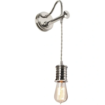 Image of Douille 1 Light Indoor Wall Polished Nickel, E27