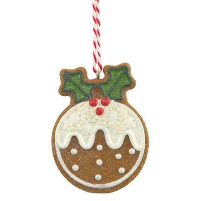 Image of Crafty Capers Gingerbread Christmas Pudding Resin Tree Decoration Gisela Graham