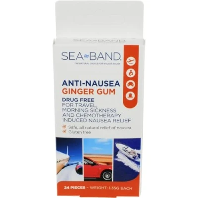 Image of Sea Band Anti Nausea Ginger Gum 24 (2 Pack) by