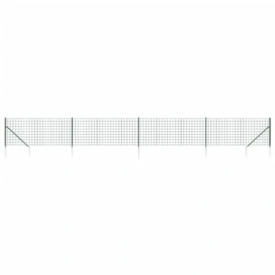Image of vidaxl Wire Mesh Fence Durable Galvanised Steel with PVC Coating, Interlocking Green Garden Fencing for Property Barrier or Animal Enclosure, 1.1x10 m