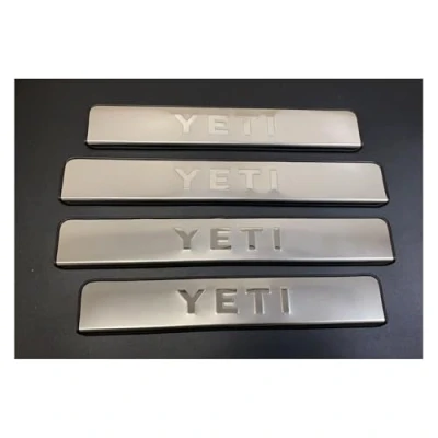Image of SANQIUTOU Car Door Sill Protector Strips for Skoda Yeti 2009 2015 2016 2017, Sticker Trim Non Slip Anti Scratch Stainless Steel Material, 4 Pcs