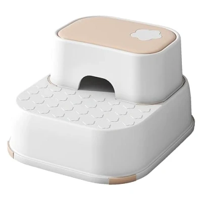 Image of Step stool Kids Foot Up Sturdy Strong Anti Slip Toddlers Potty Training (Pink/White)