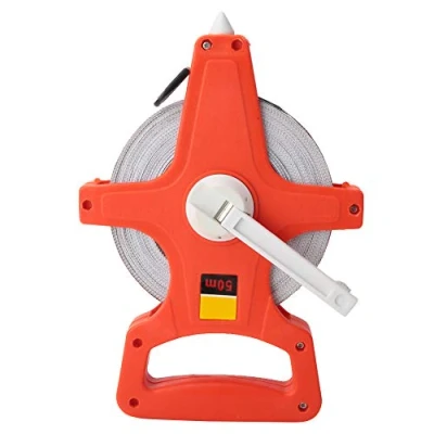 Image of 50m Tape Measure Stainless Steel Open Reel Surveyors Plastic Long