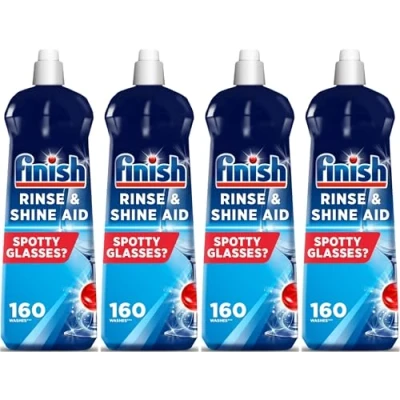 Image of Finish Dishwasher Rinse &amp; Shine Aid Original 800ml For Drier Glasses and Spot Prevention (Pack of 4)