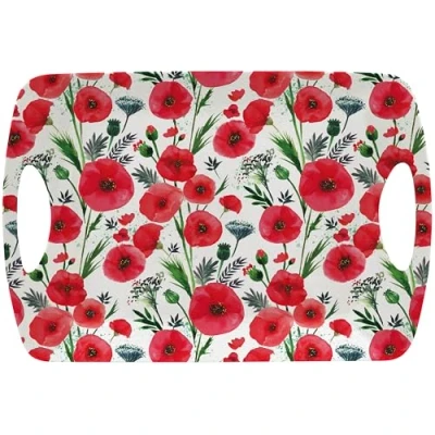 Image of The Leonardo Collection Finola Stack Poppy Tray Large for Serving Dishes Trays Kitchen Accessories Lovely Platter Food &amp; Tea