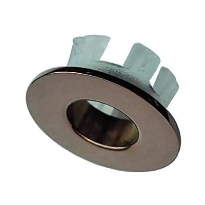 Image of Brass Basin Sink Overflow Cover Insert Hole Trim (Copper Bronze)