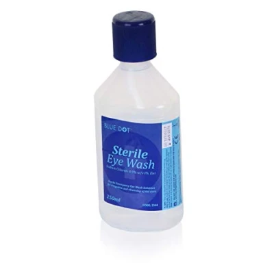 Image of 4 Bottles of Blue Dot Sterile Eye Wash 250ml Sodium Chloride