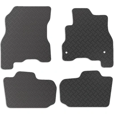 Image of Carsio Rubber Car Mats For Nissan Leaf 2014 2018 Tailored Fit Floor Mat Set Complete Accessory Black Custom Fitted All Weather &amp; Heavy Duty, Anti Slip Backing with Clips