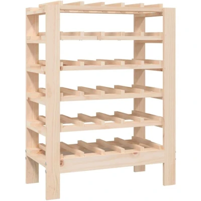 Image of vidaXL Wine Rack 61.5x30x82 cm Solid Wood Pine