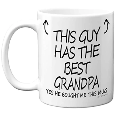Image of Stuff4 This Guy Has The Best Grandpa Mug Gifts, 11oz Ceramic Dishwasher Safe Coffee Mugs Grandson Gifts for Birthday, Christmas Day Presents Gift, Premium Cup Made in UK