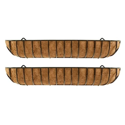 Image of Selections Metal Wall Trough Planters (120cm x 2)