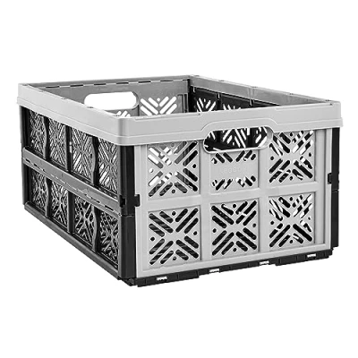 Image of keeeper Ida Folding Box, Sturdy Plastic (PP), 48 x 35 23 cm, 32 L, Nordic Grey
