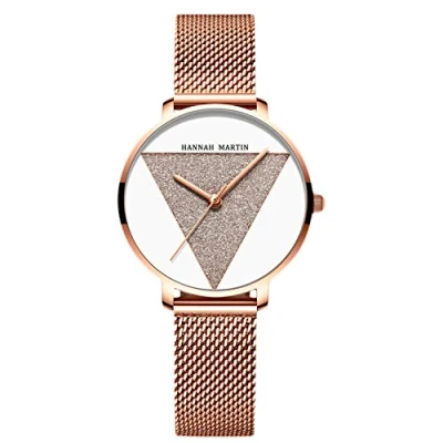 Image of RORIOS Women Watch Analogue Quartz Watches Minimalism Simple for Girls Stainless Steel Mesh Strap Stylish Ladies Wristwatches
