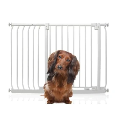 Image of Bettacare Elite Pressure Dog Gate, 107cm 116cm, Matt White, Fit Pet Gate for and Puppy, Barrier, Easy Installation
