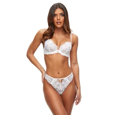 Image of Ann Summers The Icon Thong White, Sequin Embellished Womens Underwear, Flattering &amp; Easy to Wear G String Knicker, Bridal Lingerie
