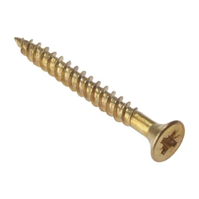 Image of Forgefix CSK1146E Countersunk Head General Purpose Pozi Screw Electro Brass Plated