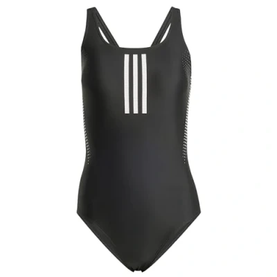 Image of adidas Performance 3STRIPES Graphic Vback Swimsuit, Women&#039;s, Size: 24, Black
