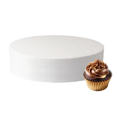 Image of Culpitt 12&quot; x 3&quot; Round Cake Dummy, Straight Edge Form, Practice Decorating or Use for Creating Long Lasting Displays, Smooth Polystyrene