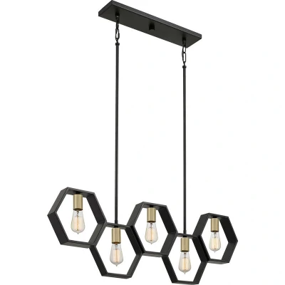 Image of Quoizel Bismarck Bar Pendant Ceiling Light Earth Black