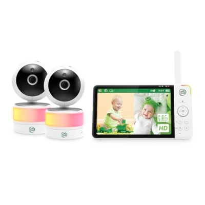 Image of LeapFrog LF920 2HD 7&quot; Full Color 360 Degree Pan &amp; Tilt Split Screen Video Baby Monitor with 2 Cameras and Audio,Color Night Vision, Light, Soothing Sounds Temperature/Humidity Sensor