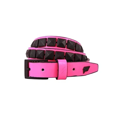 Image of Lowlife Single Stud Leather Belt in Pink and Black