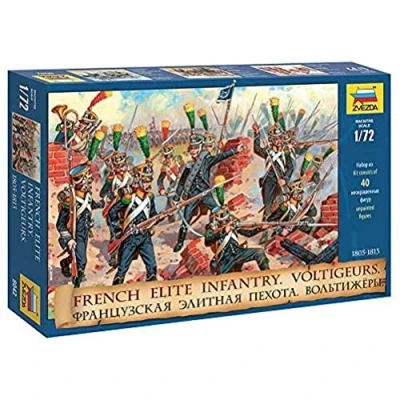 Image of Zvezda 8042 French Elite Infantry. Voltigeurs Plastic Model Soldiers Kit Scale 1/72 1&quot; 40 Details