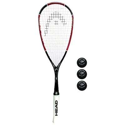 Image of Head Nano Ti 110 Squash Racket &amp; 3 Balls (Includes: Competition (Single Yellow Dot))