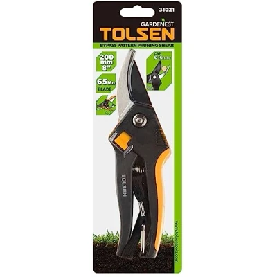 Image of Tolsen Pruning Shears Bypass Pattern Secateurs 8&quot; Hand Pruner Garden Scissors