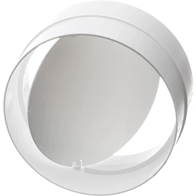 Image of Ø 100mm / 4 inch Plastic Ventilation Pipe Connector with Backdraught Shutter/Non Return Damper Flap