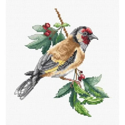 Image of Cross Stitch Kit Luca S Goldfinch Bird B1197