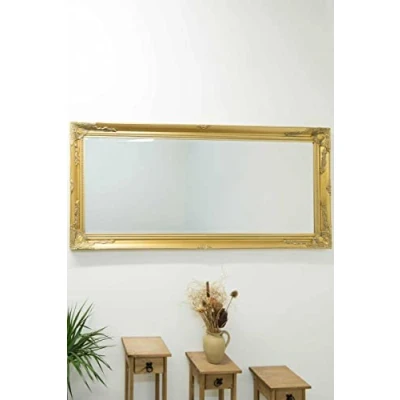 Image of Milton Manor Large Full Length Classic Antique Design Gold Wall Mirror 5Ft7 X 2Ft7 170cm 79cm