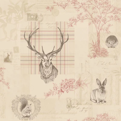 Image of Holden Decor K2 Wallpaper Richmond Red &amp; Charcoal 98010 Full Roll