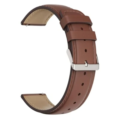 Image of TOOBUR 22mm Watch Strap, Vintage Leather Replacement Bracelet, Strap for Men Women, Compatible with IDW13/IDW16/IDW17/IDW18/IDW19/IDW20/IDW23/IDB03, DarkBrown