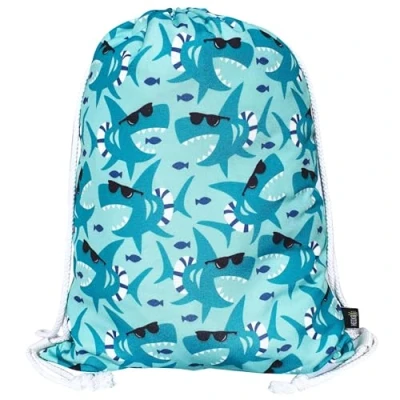 Image of HECKBO kids shark gym drawstring bag 40x32cm 12.6&quot; x 15.8&quot; string kindergarten daycare crèche school football children girl boy backpack, sports bag, fabric