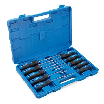 Image of ROTATION 10 Piece Magnetic Torx Screwdrivers Set, Black Finished tip with Center Hole, Professional Cushion Grip Screwdriver Set High Torque