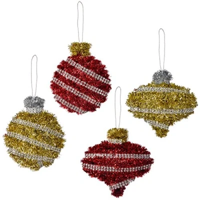 Image of WeRChristmas Bauble Tree Ornaments Christmas Decoration 15 cm, Multi Colour, Pack of 4