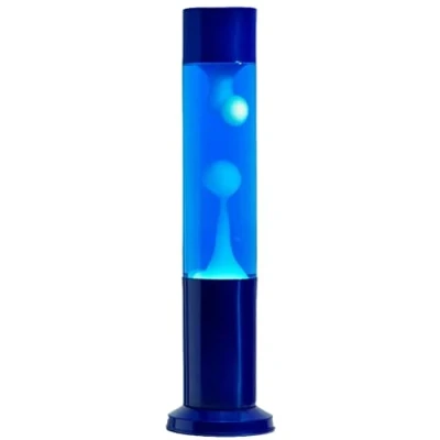 Image of Nova Colour Lamp Blue Base, Liquid White Wax 15 Inch